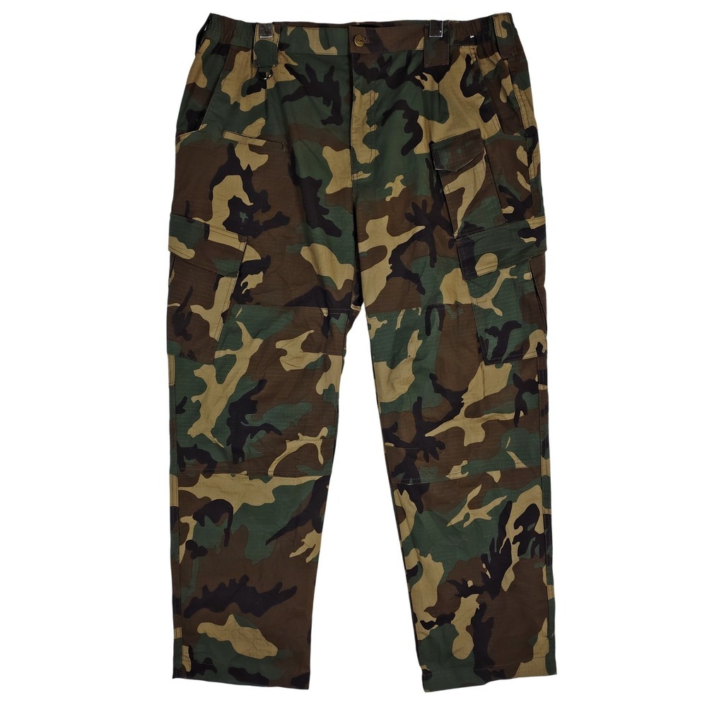 CQR Mens Tactical Cargo Pants 40W 30L Woodland Camo Ripstop Work Combat Trousers